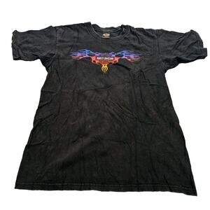 Harley-Davidson Men's T-shirt Size L Black Motorcycles Van Beeks Short Sleeve